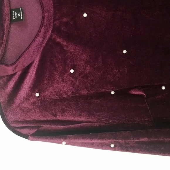 Deep Purple Velvet Dress w Pearl Embellishments Whimsigoth - Picture 4 of 8